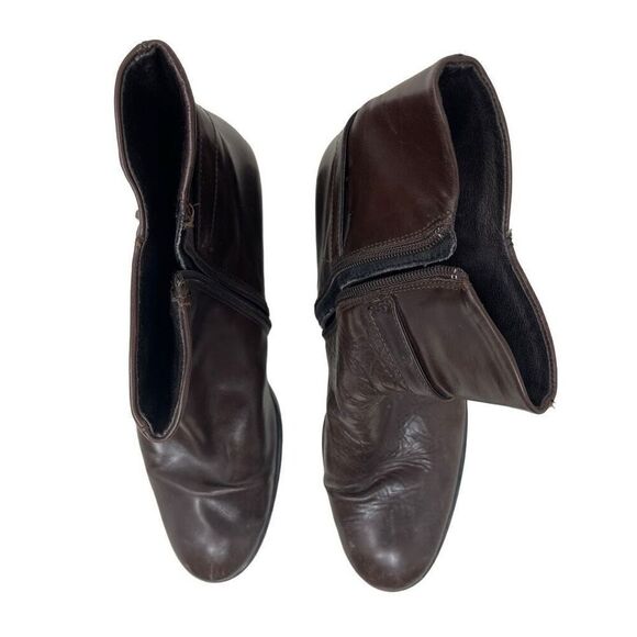 Arnold Churgin Womens Double Buckle Leather Side Zip Riding Boots Brown Size 41 - Picture 4 of 10